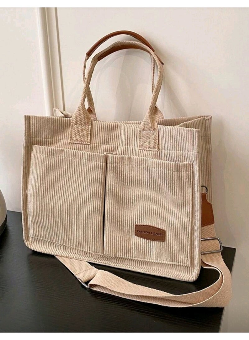 Women's Trend Shoulder Tote Bag Large Capacity Multi-purpose Messenger Bag, Perfect for School, Collage, Vacation, Beach & Daily Use - Image 4