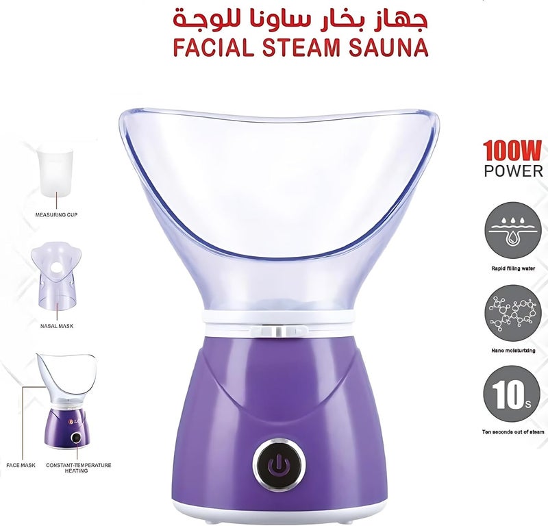 Biki Facial Steamer, Steam Sauna Vaporizer Machine, And Steam Inhaler For Cold, Cough & Sinus with Regulator For Men, Women & Kids With 2 Years Warranty (Pruple) - Image 2