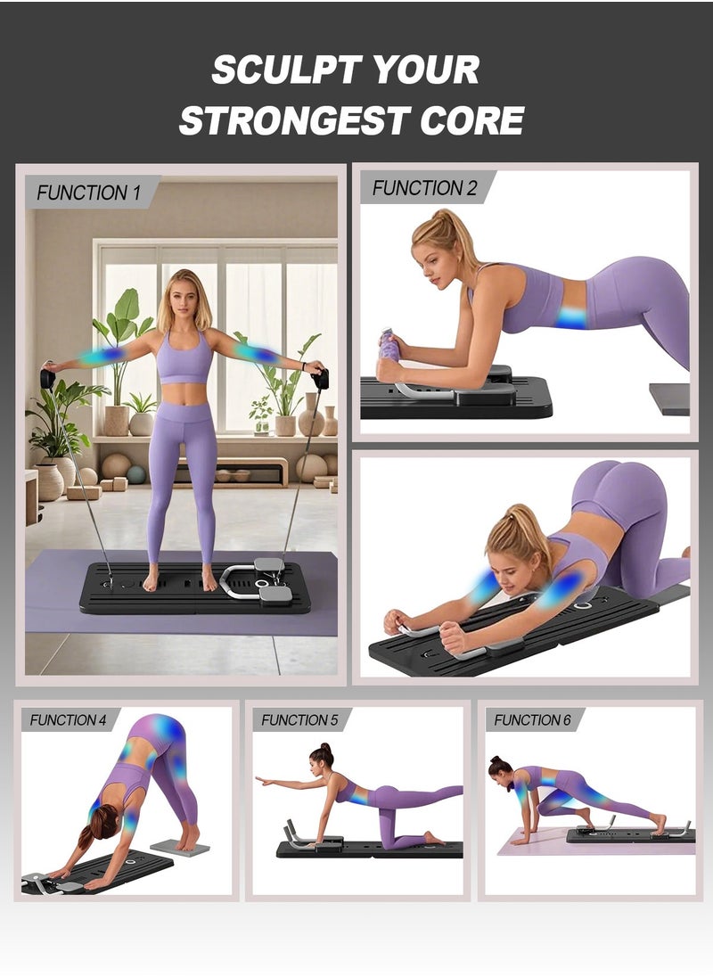 HomarKet Abdominal Board Pilates Reformer Set Multi-Purpose Foldable Pilates Reformer Board High Strength Pilates Equipment Portable Fitness Board For Home Women Men  - Image 5