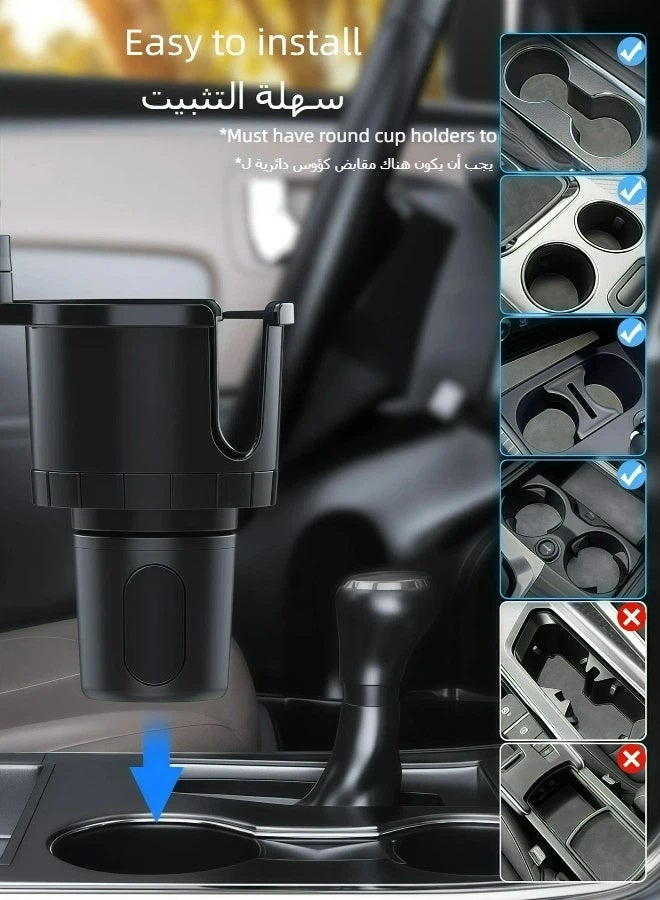 فلوشرينيك مزدوجة الوظيفة حامل كأس السيارة الهاتف جبل - عالمية قابلة للتعديل قبضة السيارات مع 360 درجة الدوار وحامل المشروبات القابلة للتوسع، تناسب معظم المركبات والهواتف الذكية - Image 4