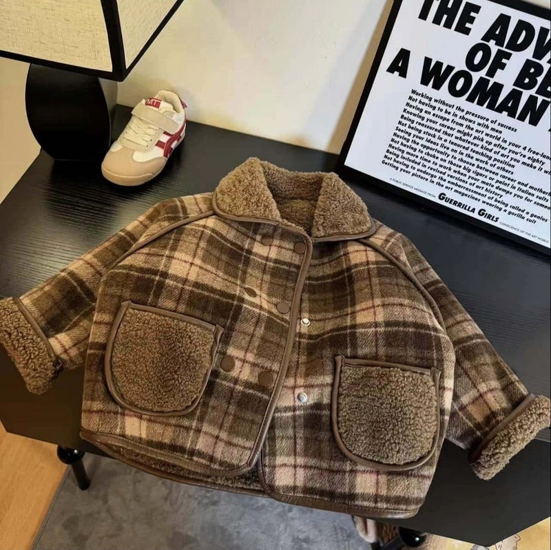 Boy'S Coat Winter Western Style Children'S Clothes Men'S And Baby'S One-Piece Velvet Warm Top Fashionable - Image 2