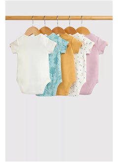 mothercare Garden Bunny Short-Sleeved Bodysuits - 5 Pack  - Image 2