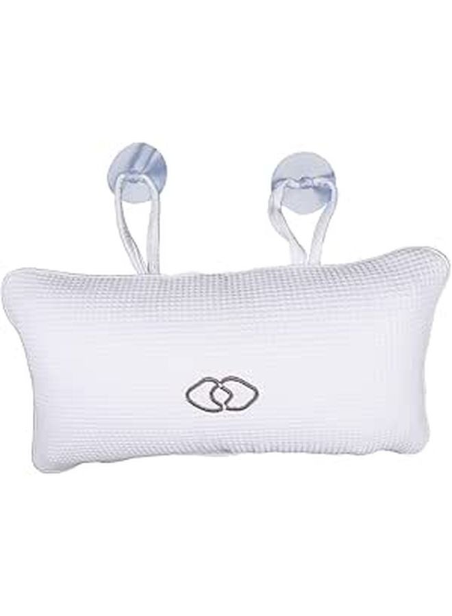 White Inflatable Bath Pillows Set with Anti Slip Suction Cups for Head Neck Support - Image 1