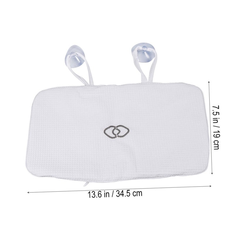 White Inflatable Bath Pillows Set with Anti Slip Suction Cups for Head Neck Support - Image 3