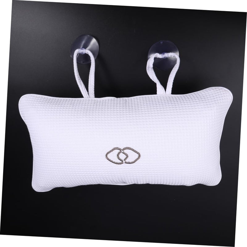 White Inflatable Bath Pillows Set with Anti Slip Suction Cups for Head Neck Support - Image 5
