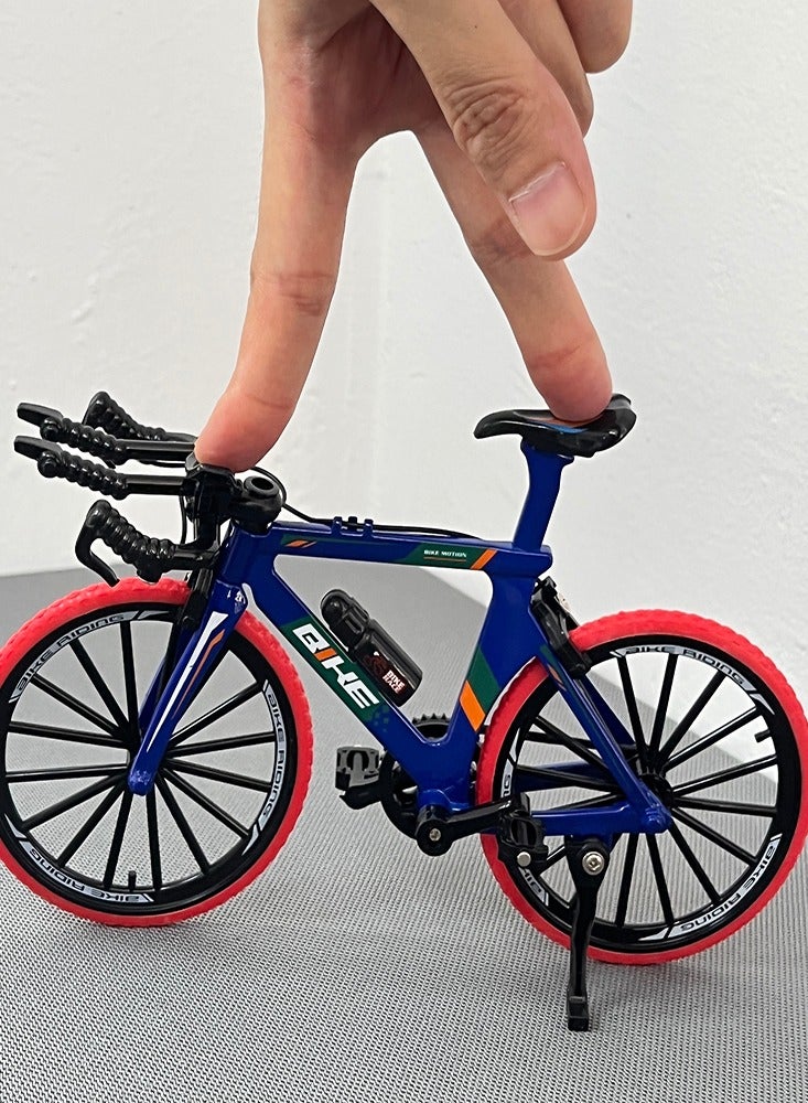 1:8 Model Alloy Bicycle Diecast Blue Mountain Finger Bikes Simulation Collection Gifts Toys - Image 1