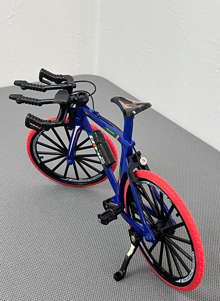 1:8 Model Alloy Bicycle Diecast Blue Mountain Finger Bikes Simulation Collection Gifts Toys - Image 4