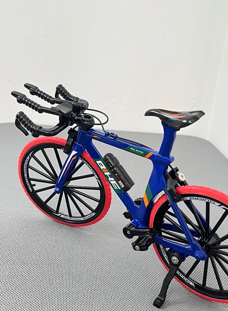 1:8 Model Alloy Bicycle Diecast Blue Mountain Finger Bikes Simulation Collection Gifts Toys - Image 5