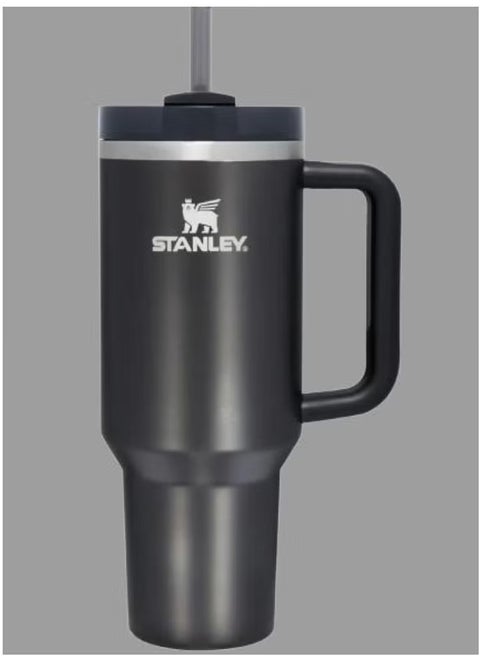 Stanley Quencher H2.0 FlowState Vacuum Insulated Tumbler – 40 oz Black Stainless Steel Travel Mug with Lid & Straw, Double-Walled Leakproof Design, Keeps Drinks Hot/Cold for Hours, Durable & Portable – Perfect for Water, Coffee, Smoothies, Iced Tea