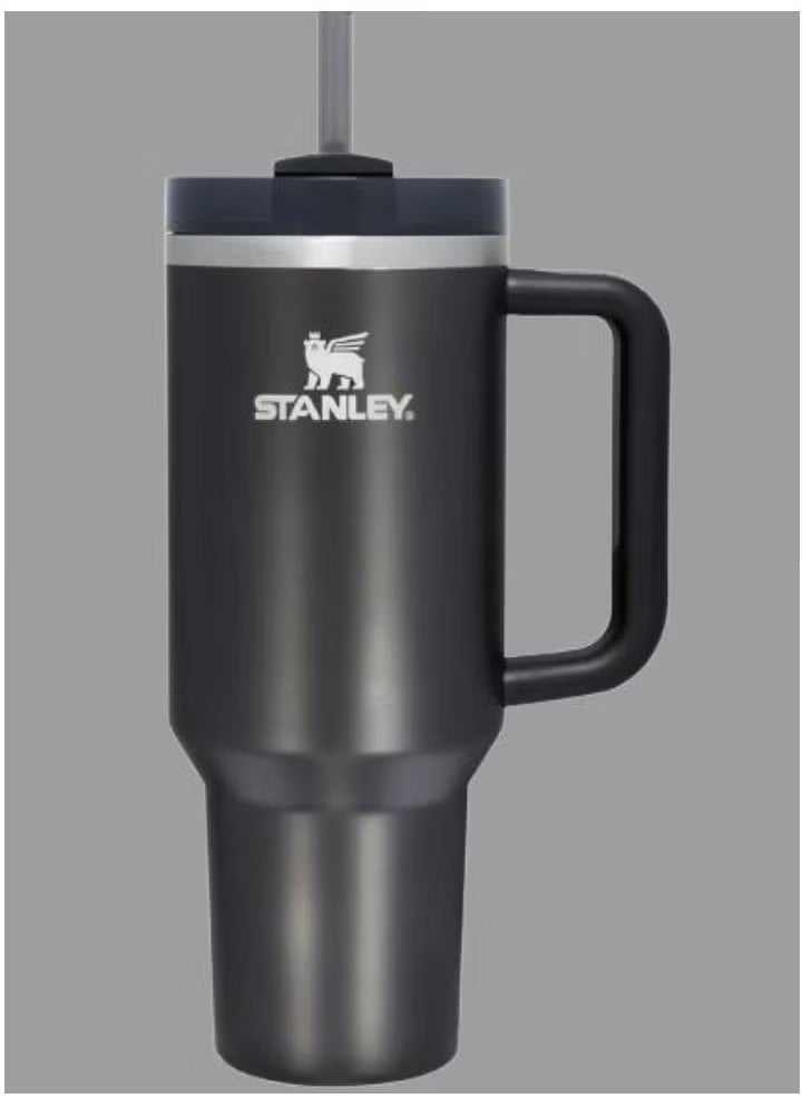 Stanley Quencher H2.0 FlowState Vacuum Insulated Tumbler – 40 oz Black Stainless Steel Travel Mug with Lid & Straw, Double-Walled Leakproof Design, Keeps Drinks Hot/Cold for Hours, Durable & Portable – Perfect for Water, Coffee, Smoothies, Iced Tea