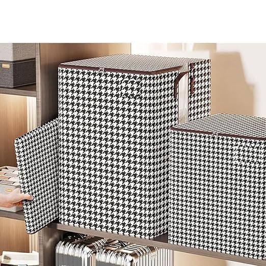 MINTOX Multipurpose Collapsible Storage Bag Foldable Storage Box With Handle Lid Quilt Storage Bag Closet Organizer Box Wardrobe Organizer Pack of 1 Multicolor 180L - Image 3