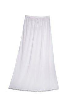 City Rose 6 - Pieces Full Length Soft inner Skirt with Elasticised Waistband and Small Dantel Women White  - Image 2