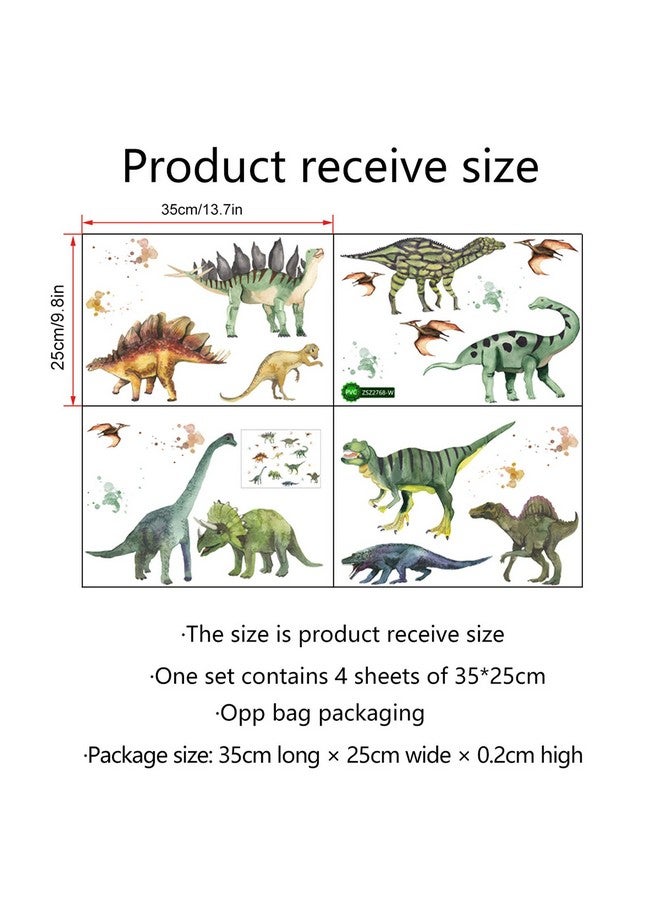 ASMPIO 14Pcs Dinosaurs Wall Stickers, Removable Forest Dinosaur Wall Decals Waterproof Dino Animal Decor Mural for Bedroom Living Room Bathroom Home Decoration - Image 3