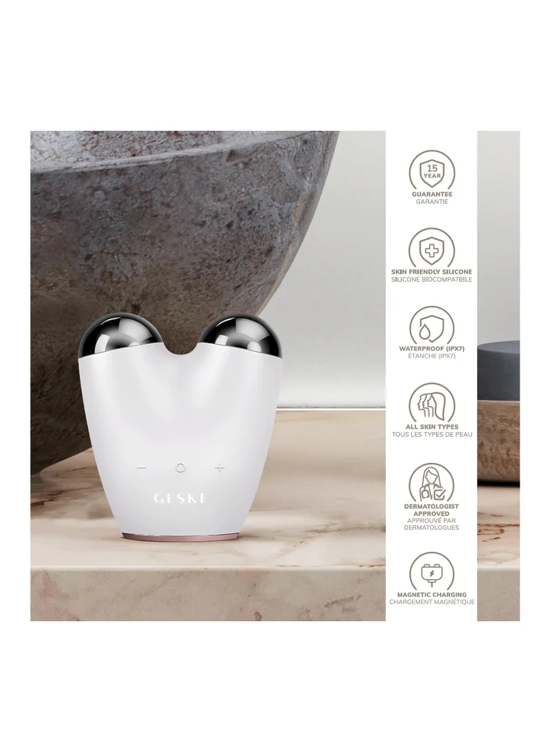 GESKE SmartAppGuided MicroCurrent Face-Lifter 6 in 1 Facial Lifting Face & Jawline Trainer Face Tightening Anti Ageing Device Microcurrent Against Wrinkles Double Chin Remover - Starlight