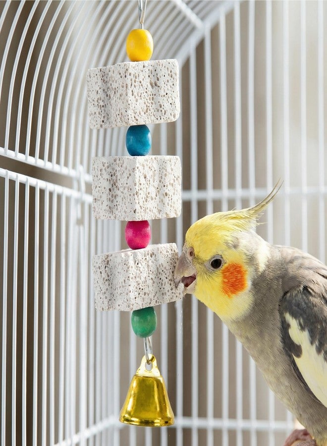 Bmpzery 3 Pack Bird Cuttlebone Chewing Toys, Natural Lava Stone Calcium Block Beak Grinder, Bird Toy Cage Accessories for Parakeets Cockatiels Budgies Conures - Image 5