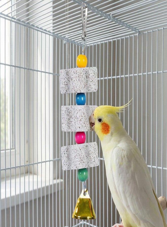 Bmpzery 3 Pack Bird Cuttlebone Chewing Toys, Natural Lava Stone Calcium Block Beak Grinder, Bird Toy Cage Accessories for Parakeets Cockatiels Budgies Conures - Image 4