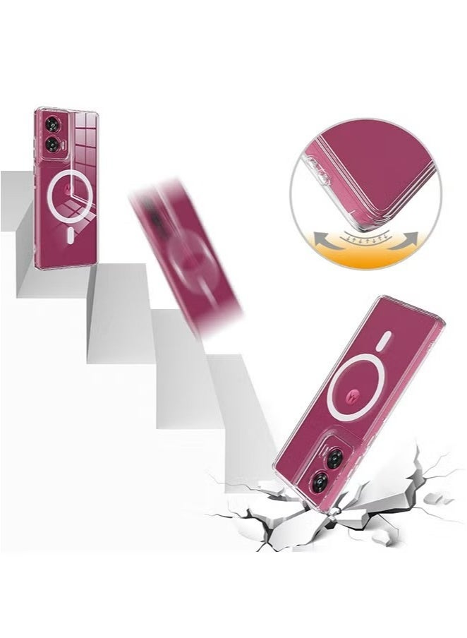 X-level Motorola Edge 50 Fusion Magsafe Case Cover with Stronge Magnets Shockproof Grade Protection Anti-Yellow&Anti-Scratch, Ultra Slim, Magnetic Magsafe Phone Case Accessories for Motorola Edge 50 Fusion 5G , Clear - Image 4