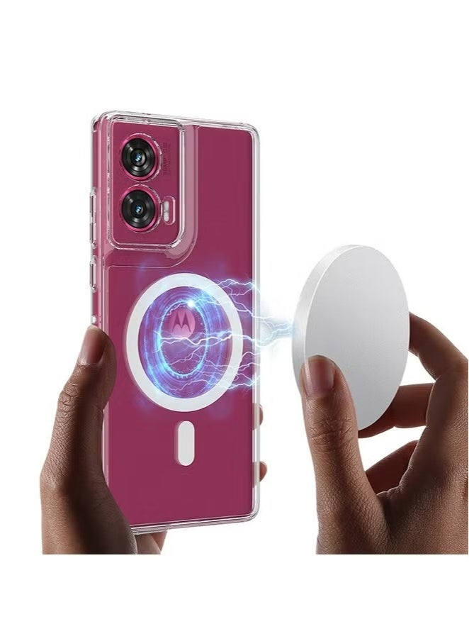 X-level Motorola Edge 50 Fusion Magsafe Case Cover with Stronge Magnets Shockproof Grade Protection Anti-Yellow&Anti-Scratch, Ultra Slim, Magnetic Magsafe Phone Case Accessories for Motorola Edge 50 Fusion 5G , Clear - Image 3