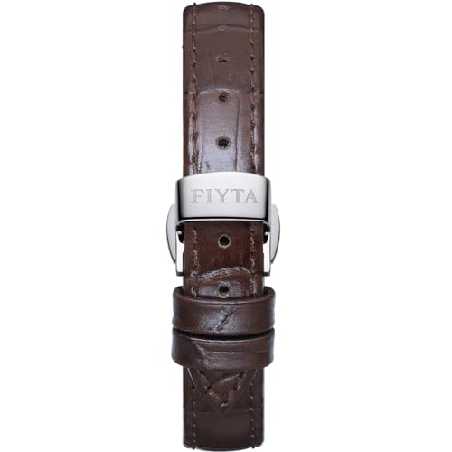 FIYTA Classic Series Watch Woman's Quartz Watch Date Display Female Casual Wrist Watch with Brown Leather Strap White dial - Image 4