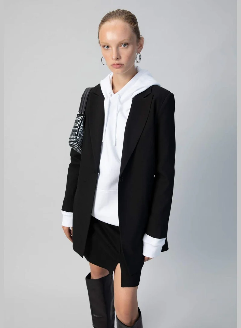 DeFacto Woman Long Jacket Long Sleeve Blazer