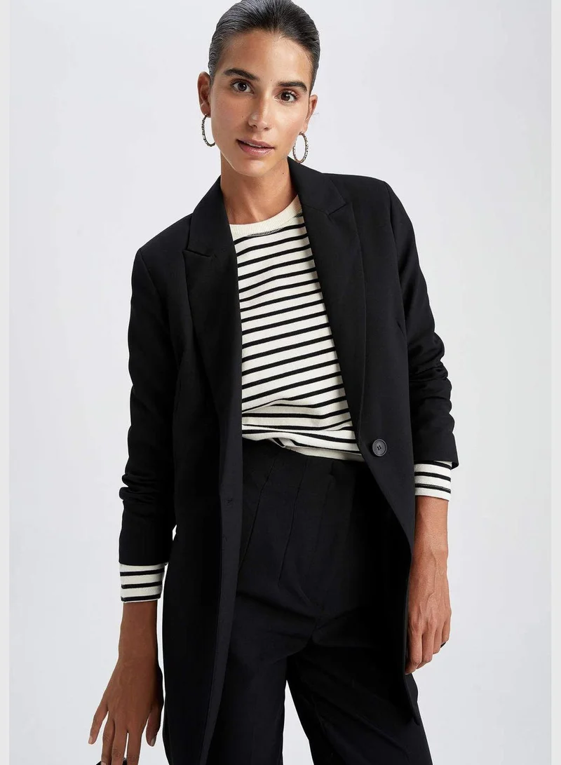 DeFacto Woman Long Jacket Long Sleeve Blazer