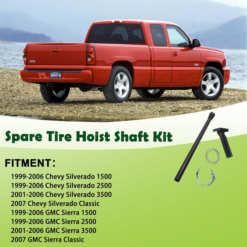 omoZone Spare Tire Hoist Shaft Kit for Chevy Silverado & GMC Sierra - Image 3