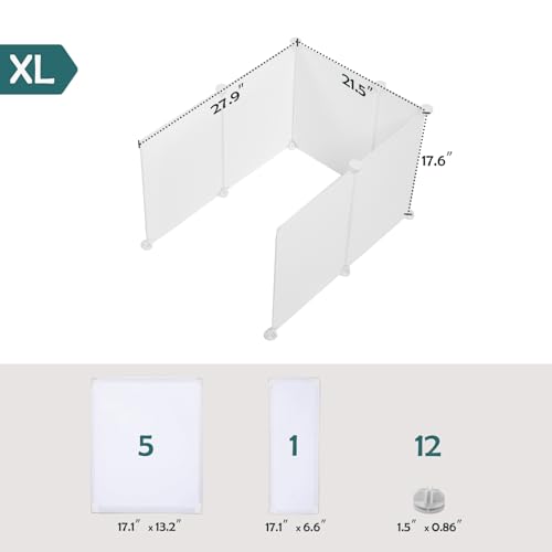 MEEXPAWS Cat Litter Box Enclosure Splash Guard Extra Large 28L × 21.5W x 18H inch, Light Weight Plastic Sheets Easy Clean (White) - Image 3
