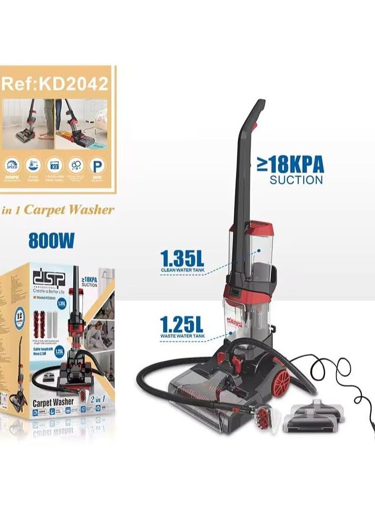 DSP Professional Vacuum Cleaner 800W 1.35L Wet and Dry Tank with 6m Cord 3 in 1 Carpet Washer - Image 3