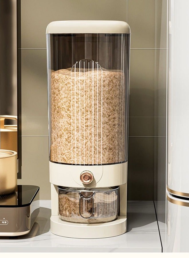 Multi-size rice dispenser with graduated rice storage box and measuring cups for kitchen countertops.  - Image 5