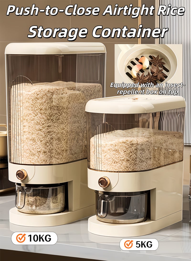 شو وو موزع أرز متعدد الأحجام، صندوق تخزين أرز متدرج مع أكواب قياس لأسطح عمل المطبخ. - Image 1