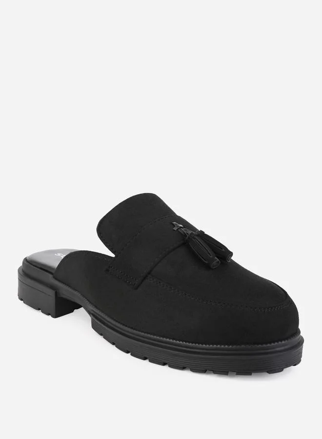 Styli Styli Faux Suede Mules with Tassel