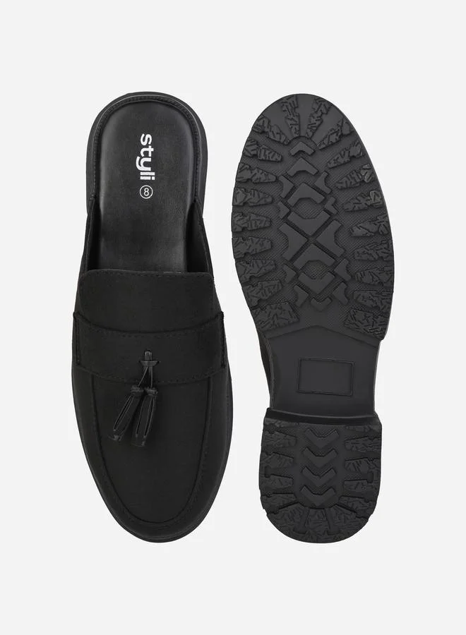 Styli Styli Faux Suede Mules with Tassel