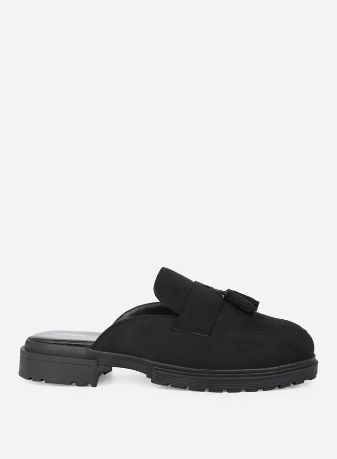 Styli Styli Faux Suede Mules with Tassel