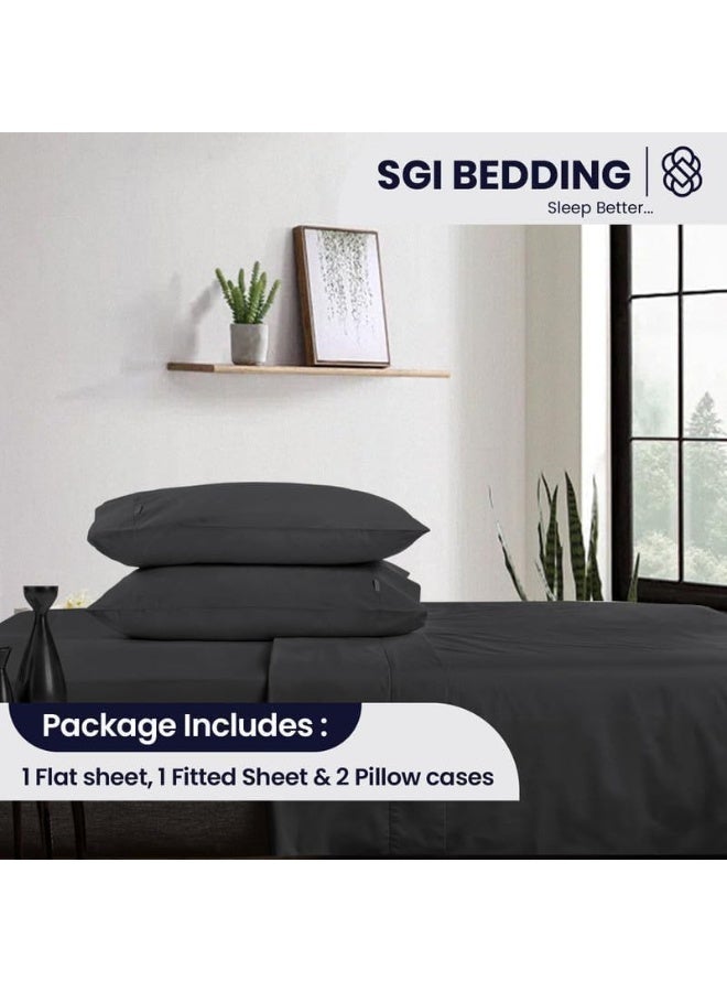 SGI bedding Queen Size Sheet 1000 Thread Count 100% Egyptian Cotton Bed Sheets, Dark Grey Solid Sateen Weave for Soft & Silky Feel Long Staple Cotton Deep Pocket up to 15-inch Mattress  - Image 2