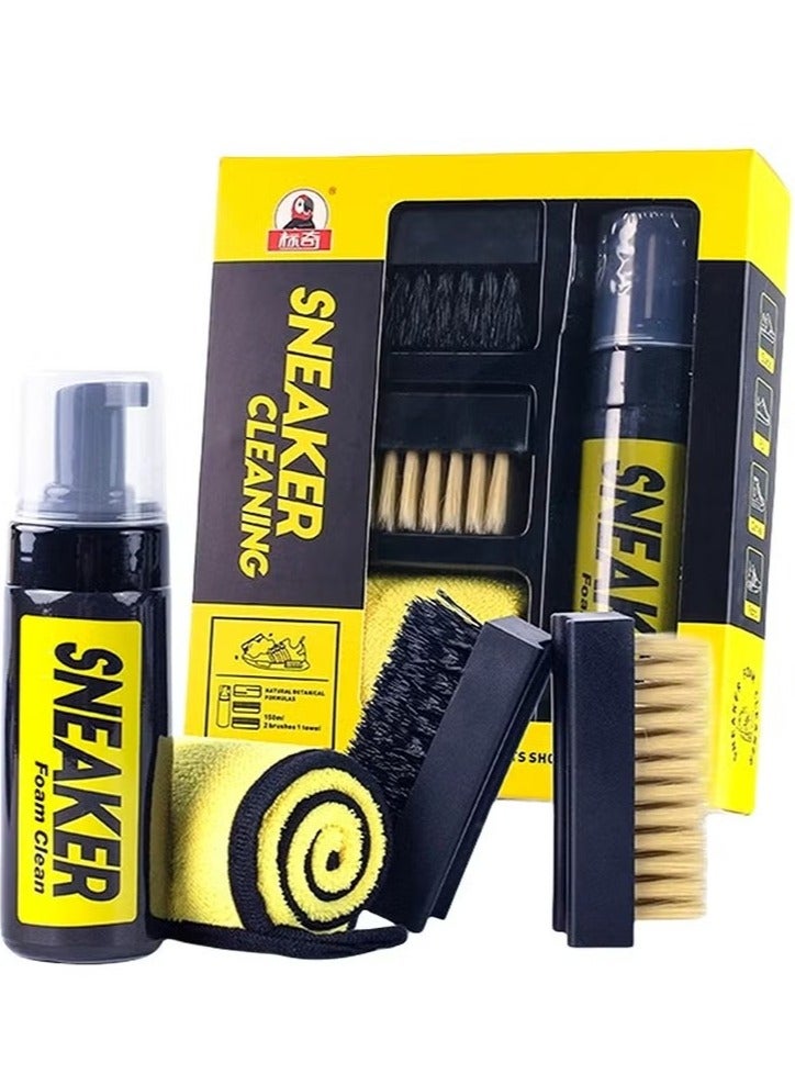 LIMOS Premium Sneaker Cleaning Kit - Foam Cleaner, Dual Brushes for Deep Cleaning, Microfiber Towel - Ultimate Shoe Care Set for Sneakers, Trainers, and Casual Shoes - Image 1