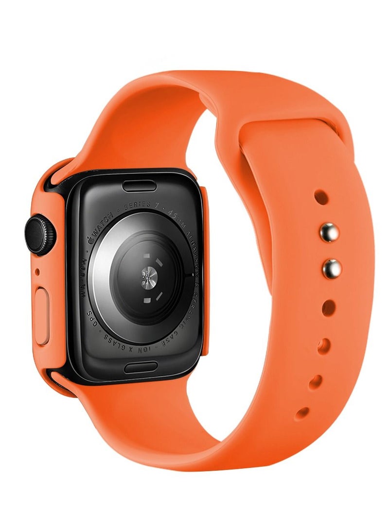 GULFLINK Silicone Watchbands 220mm Length with Protective Case Cover for Apple iWatch 7 45mm - Image 2