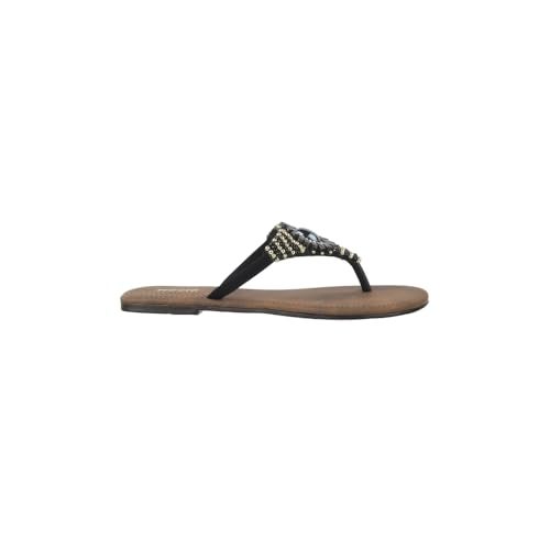 Mochi Women Black Embellished Glamour Comfortable Casual Slippers UK/5 EU/38 (32-827) - Image 4