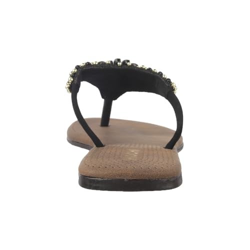 Mochi Women Black Embellished Glamour Comfortable Casual Slippers UK/5 EU/38 (32-827) - Image 5
