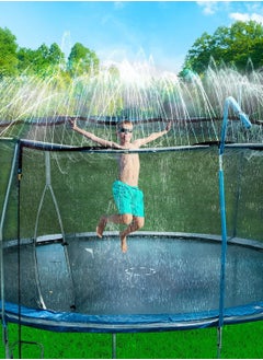 Bobor Bobor Trampoline Sprinkler for Kids, Outdoor Backyard Water Park Fun Summer Outdoor Water Sprinkler Toys for Boys Girls (Black, 39ft)  - Image 1
