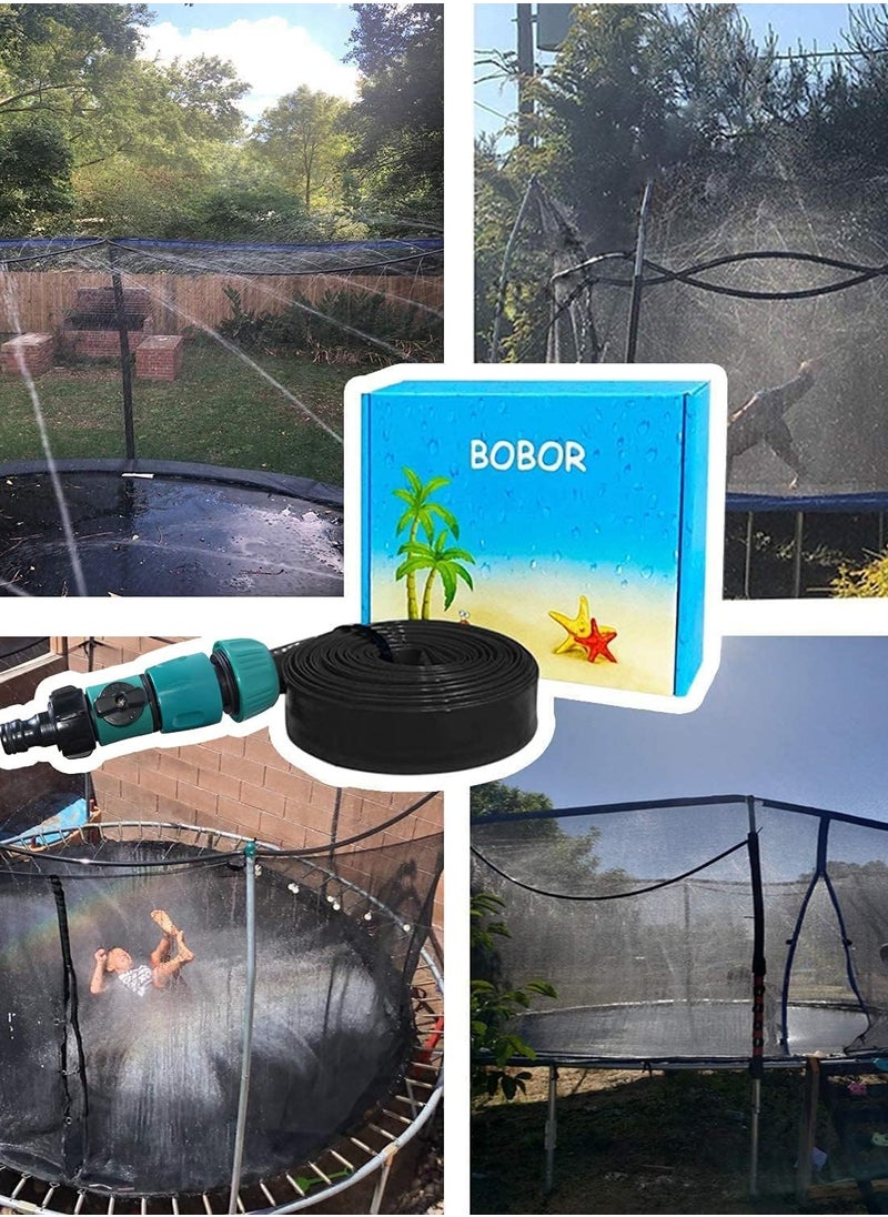 Bobor Bobor Trampoline Sprinkler for Kids, Outdoor Backyard Water Park Fun Summer Outdoor Water Sprinkler Toys for Boys Girls (Black, 39ft)  - Image 3