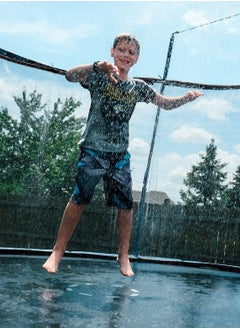 Bobor Bobor Trampoline Sprinkler for Kids, Outdoor Backyard Water Park Fun Summer Outdoor Water Sprinkler Toys for Boys Girls (Black, 39ft)  - Image 2