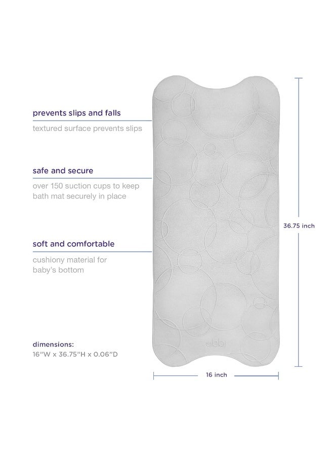 Ubbi Cushioned Non-Slip Bath Mat for Baby, Powerful Suction Cups, Baby Bathtub Time Essentials, Gray - Image 3