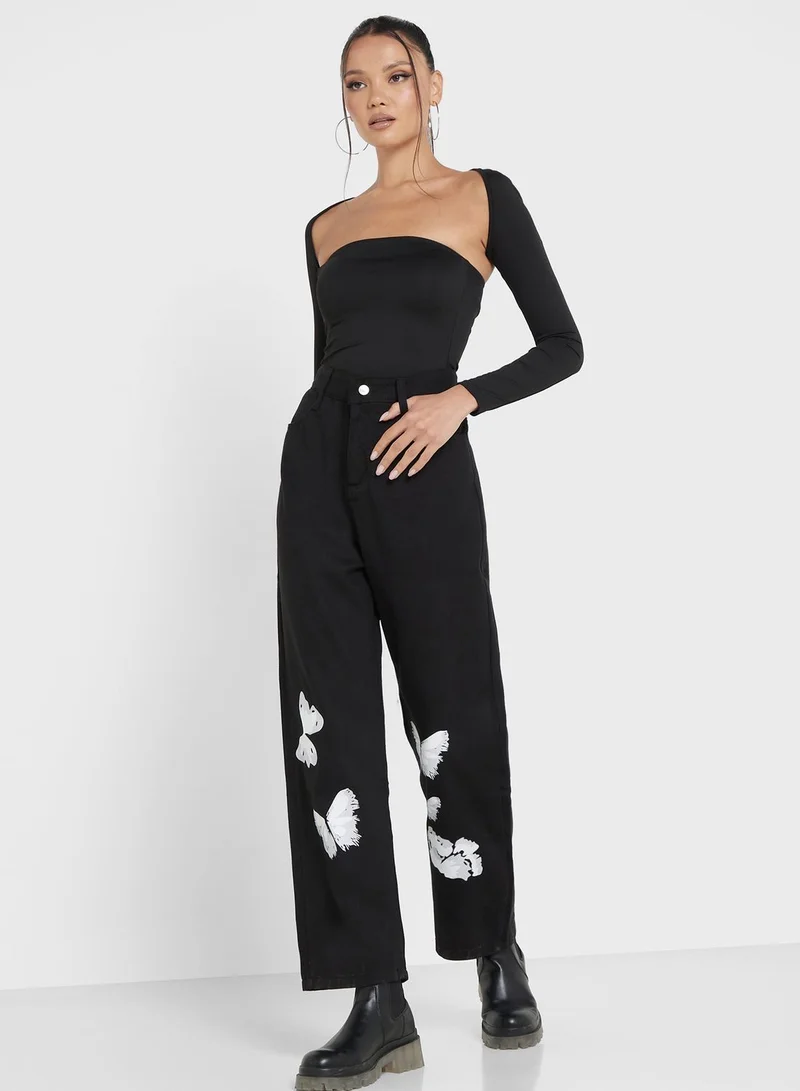 Ginger Highwaist Butterfly Print Jeans