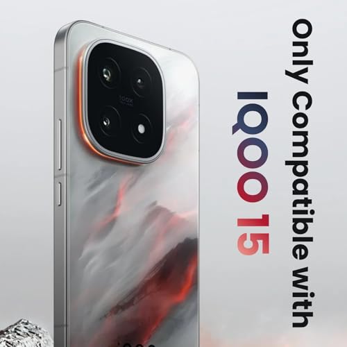 RIGGEAR Shockproof Clear Hybrid Airbag Armor Magnetic Back Cover Case Compatible with MagSafe Accessories for iQOO 15 5G (Clear-Black TPU Bumper + Transparent PC)(White MagRing) - Image 2