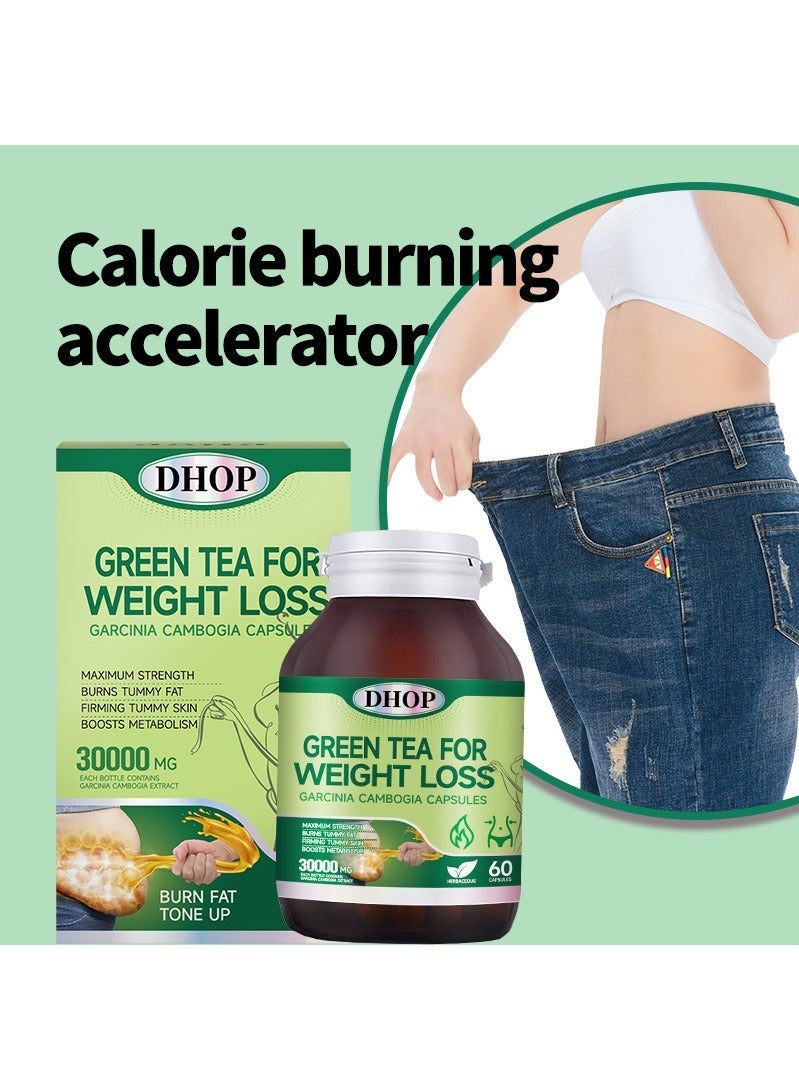 DHOP Green Tea For Weight boosts Metabolis Healthy Detox Burning Fat Slimming    60 Capsules - Image 4