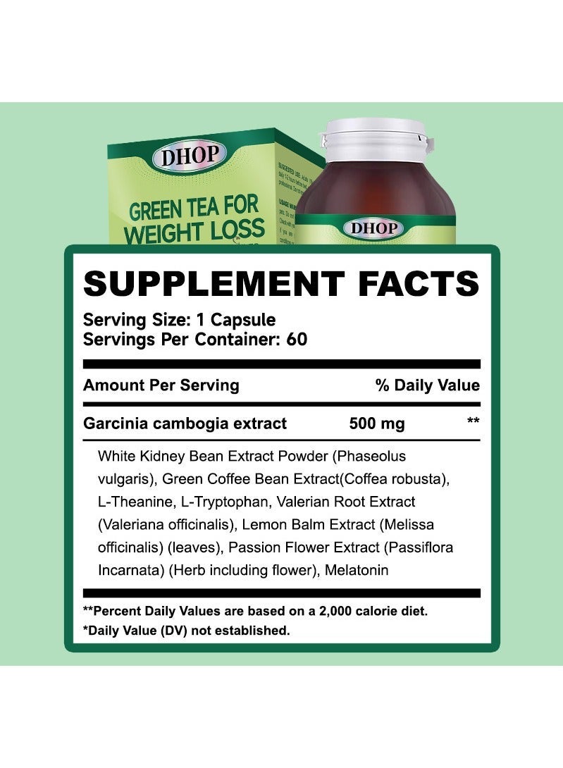 DHOP Green Tea For Weight boosts Metabolis Healthy Detox Burning Fat Slimming    60 Capsules - Image 5
