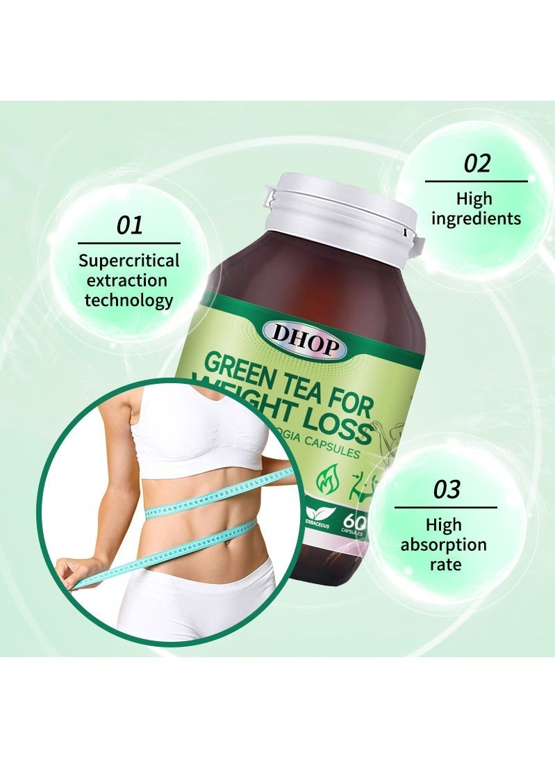 DHOP Green Tea For Weight boosts Metabolis Healthy Detox Burning Fat Slimming    60 Capsules - Image 3