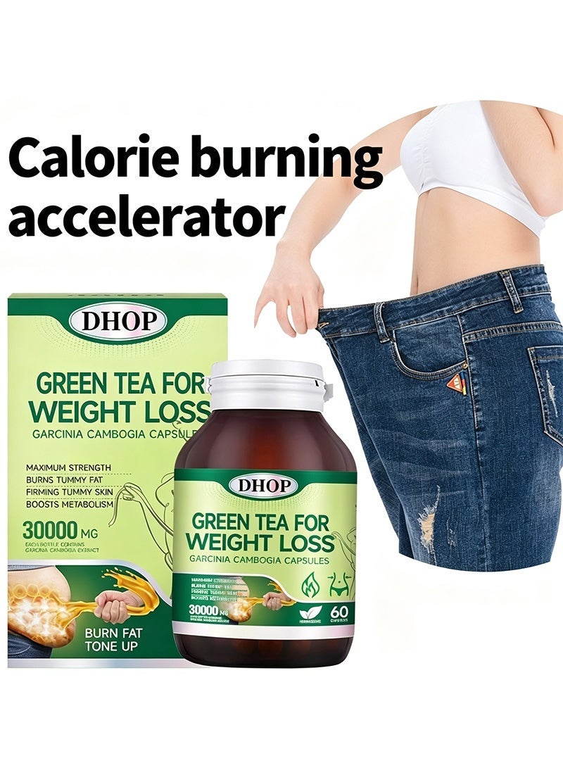 DHOP Green Tea For Weight boosts Metabolis Healthy Detox Burning Fat Slimming    60 Capsules - Image 1