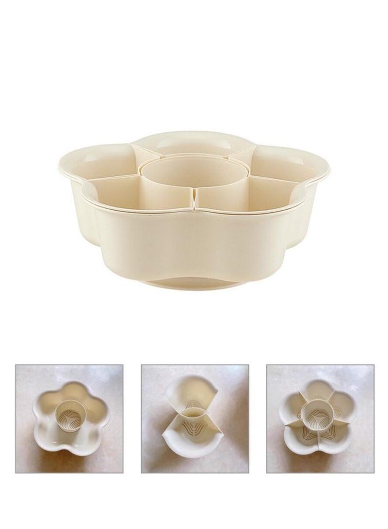 Zikra Versatile Rotating Serving Tray with 6 Compartments, for Snacks, Biscuits, Fruits, Veggies, Candies, and Hot Pot - Image 2