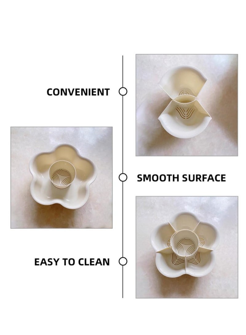 Zikra Versatile Rotating Serving Tray with 6 Compartments, for Snacks, Biscuits, Fruits, Veggies, Candies, and Hot Pot - Image 3